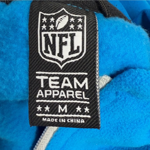 Carolina Panthers Fleece Coat Jacket Full Zip Adult Medium NFL Team Apparel NWOT - Picture 7 of 8